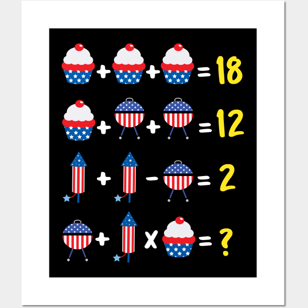 4th of july math teacher or student design Wall Art by LIFUA